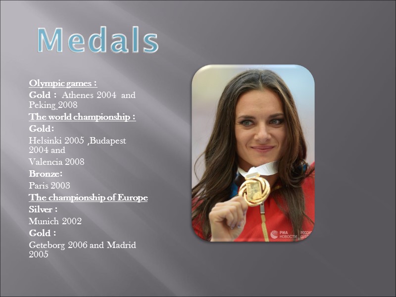 Medals Olympic games : Gold : Athenes 2004  and  Peking 2008 